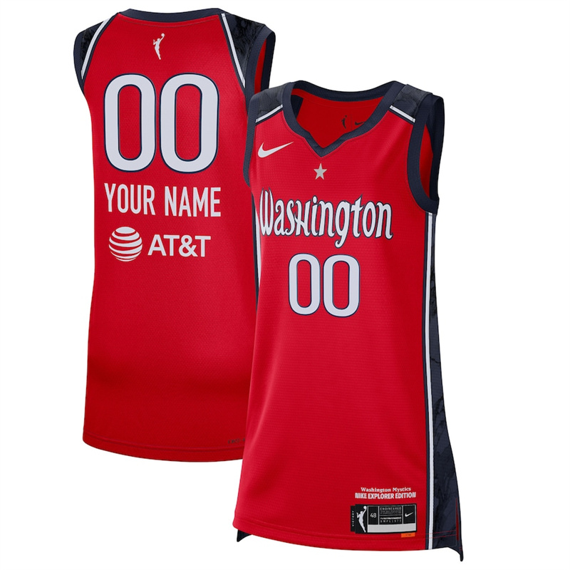 Women's Washington Mystics Active Player Custom Red Stitched Basketball Jersey